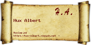 Hux Albert névjegykártya