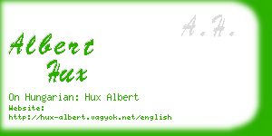 albert hux business card